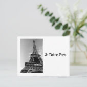 Pictures_of_Eiffel_Tower_black_and_white, Je T'.. Postkarte (Stehend Vorderseite)