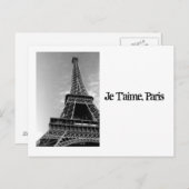 Pictures_of_Eiffel_Tower_black_and_white, Je T'.. Postkarte (Vorne/Hinten)