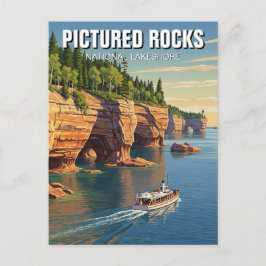 Pictures Rocks Michigan Travel Postkarte