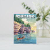 Pictures Rocks Michigan Travel Postkarte (Stehend Vorderseite)