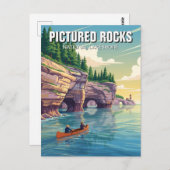 Pictures Rocks Michigan Travel Postkarte (Vorne/Hinten)
