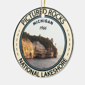 Pictures Rocks National Lakeshore Michigan Abzeich Keramik Ornament (Links)