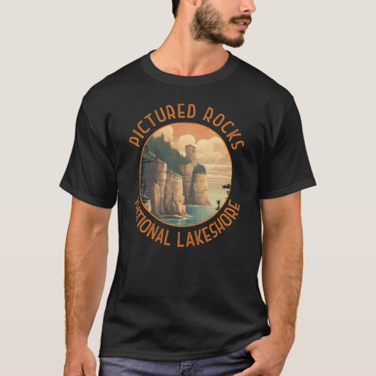 Pictures Rocks National Lakeshore Not Retro T-Shirt (Vorderseite)