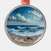 Picturesque Beach - Schöne Strandlandschaft Ornament Aus Metall (Vorne)