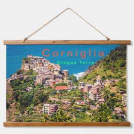 Picturesque Corniglia Cinque Terre Italien Wandteppich Mit Holzrahmen