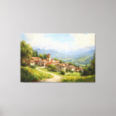 Picturesque European Village Leinwanddruck (Vorderseite)