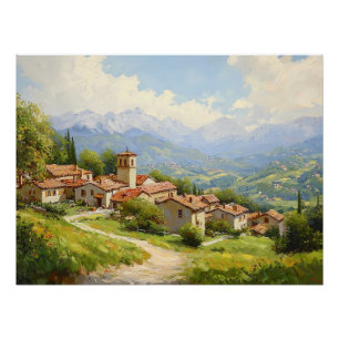 Picturesque European Village Poster