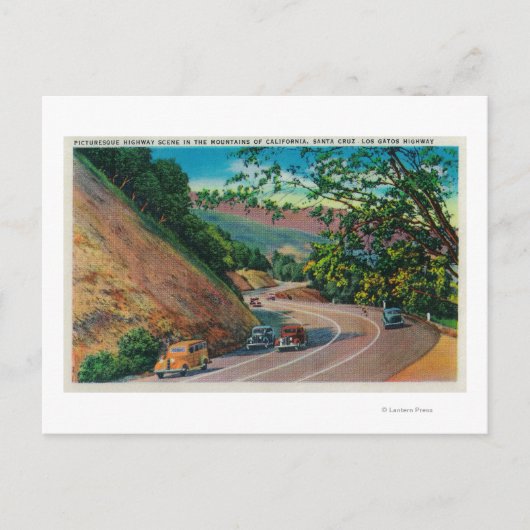 Picturesque Los Gatos Highway in der Nähe von Sant Postkarte (Vorderseite)