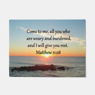 PICTURESQUE MATTHEW 11"28 SCRIPTURE VERSE FUßMATTE