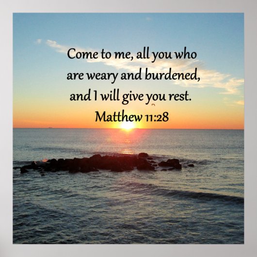 PICTURESQUE MATTHEW 11"28 SCRIPTURE VERSE POSTER (Vorne)