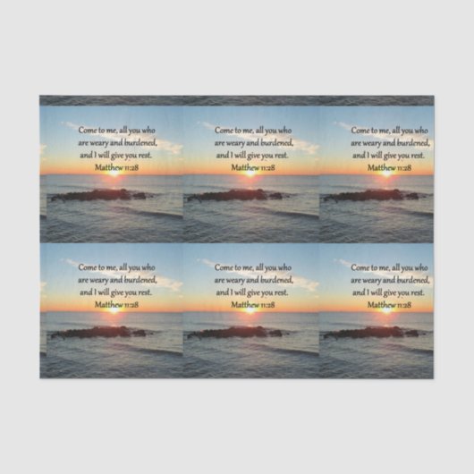 PICTURESQUE MATTHEW 11"28 SCRIPTURE VERSE SEIDENPAPIER (Vorderseite)