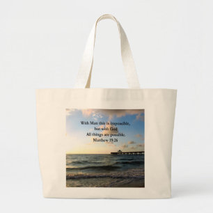 PICTURESQUE MATTHEW 19:26 OCEAN FOTO DESIGN JUMBO STOFFBEUTEL
