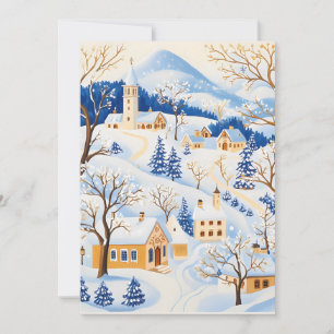 Picturesque Mountain Village Weihnachtskarte Feiertagskarte