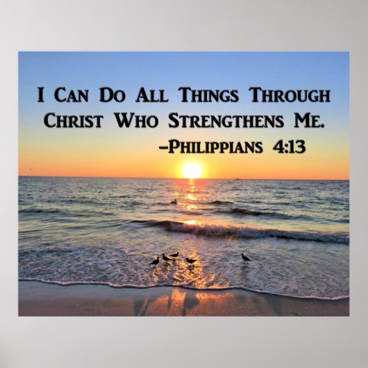 PICTURESQUE PHILIPPIANS 4:13 OZEAN SUNRISE POSTER (Vorne)