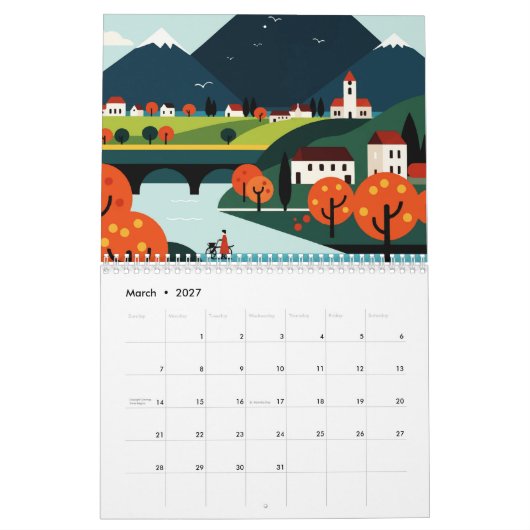 Picturesque rural landscape kalender (Mär 2027)