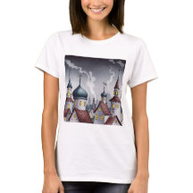 Picturesque town at night