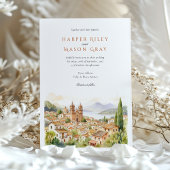 Picturesque Valle de Bravo Mexico Aquarell Einladung