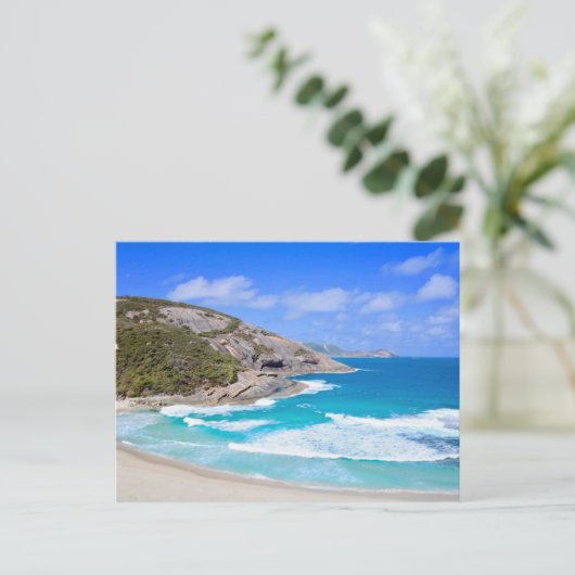 Picturesresque Seascape Gentle Waves Rocks Ocean Postkarte (Stehend Vorderseite)