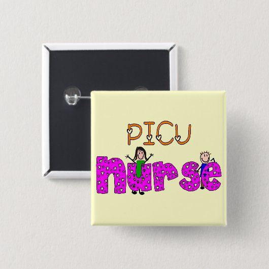 PICU Krankenschwester-Geschenke Button (Vorne & Hinten)