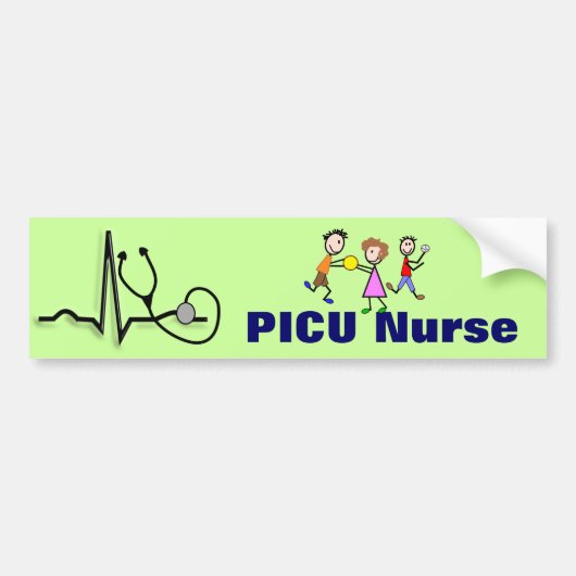 PICU Krankenschwester Geschenke-QRS Segment und Autoaufkleber (Vorne)