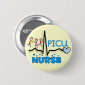 PICU Krankenschwester Geschenke-QRS Segment und Button (Vorne & Hinten)