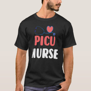 Picu-Krankenschwester Herz Stethoskop Rn Krankenpf T-Shirt