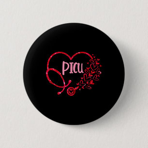 Picu-Krankenschwester Stethoskop Herz Valentinstag Button