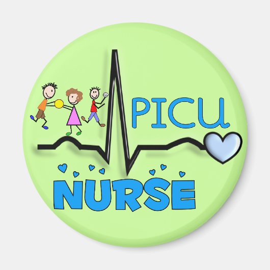 PICU Nurse Geschenke QRS Segment und Kids Design Magnet (Vorne)
