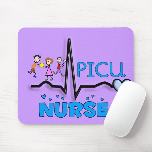 PICU Nurse Geschenke QRS Segment und Kids Design Mousepad (Mit Mouse)