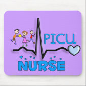 PICU Nurse Geschenke QRS Segment und Kids Design Mousepad (Vorne)
