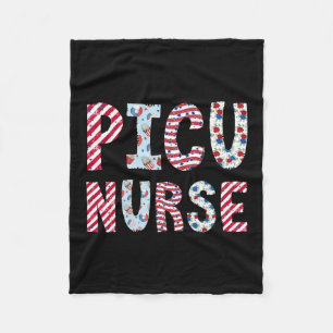 Picu Nurse Independence Day American Flag vom Juli Fleecedecke