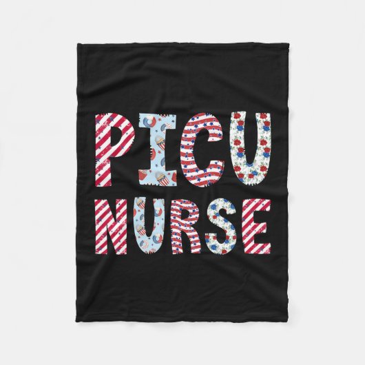 Picu Nurse Independence Day American Flag vom Juli Fleecedecke (Vorderseite)