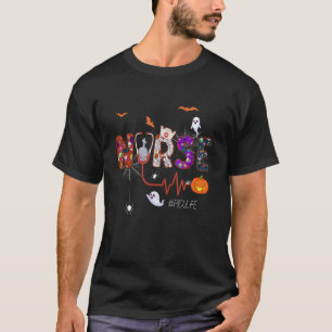 Picu Nurse Pädiatrische Icu Beängstigendes Hallowe T-Shirt