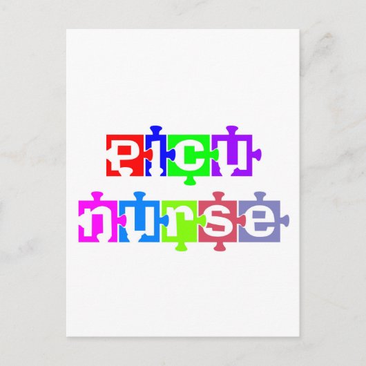 PICU NURSE PUZZLE PIECES POSTKARTE (Vorderseite)