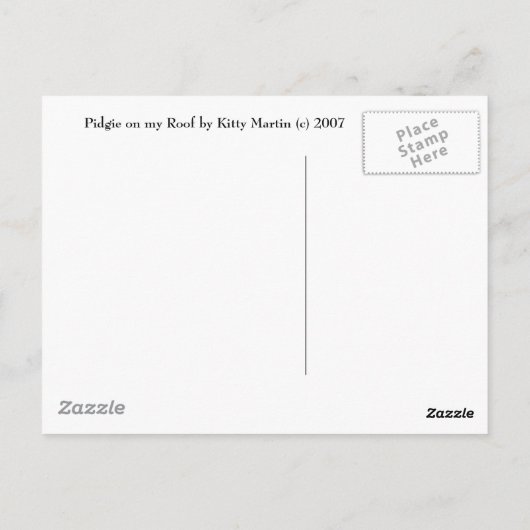 Pidgie am Dach Postkarte (Rückseite)