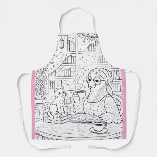 Pidgy und Nova Tea - Ausmal-Schürze Schürze (Vorderseite)