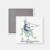 Pidurutalagala Sri Lanka Reiseplakat. Magnet (Vorderseite/Rückseite)