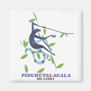 Pidurutalagala Sri Lanka Reiseplakat. Magnet