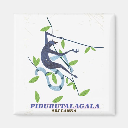 Pidurutalagala Sri Lanka Reiseplakat. Magnet (Vorne)