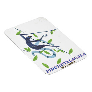 Pidurutalagala Sri Lanka Reiseplakat. Magnet