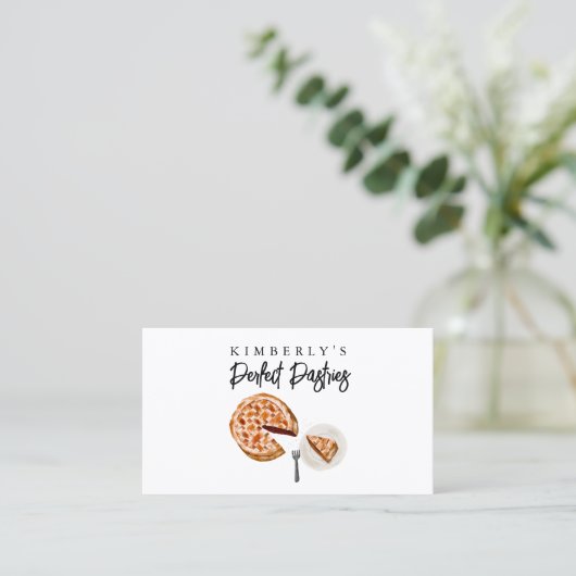 Pie Bakery Business Card Visitenkarte (Stehend Vorderseite)