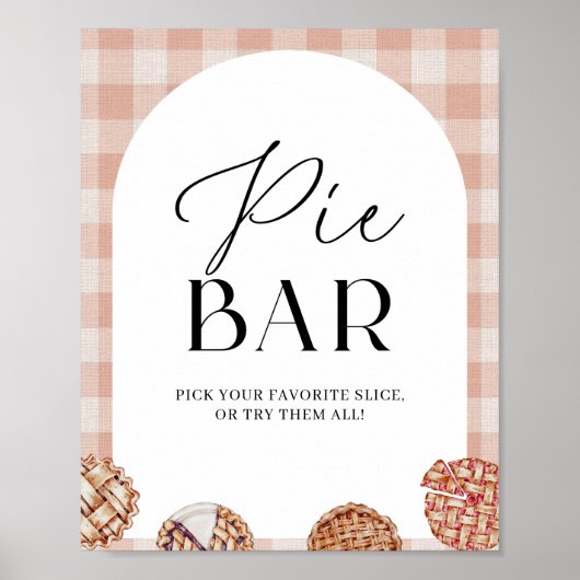 Pie Bar Gingham Süsse Pie Themed Partys Poster (Vorne)