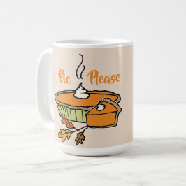 Pie Bitte Erntedank Themed Tasse Tan Hintergrund