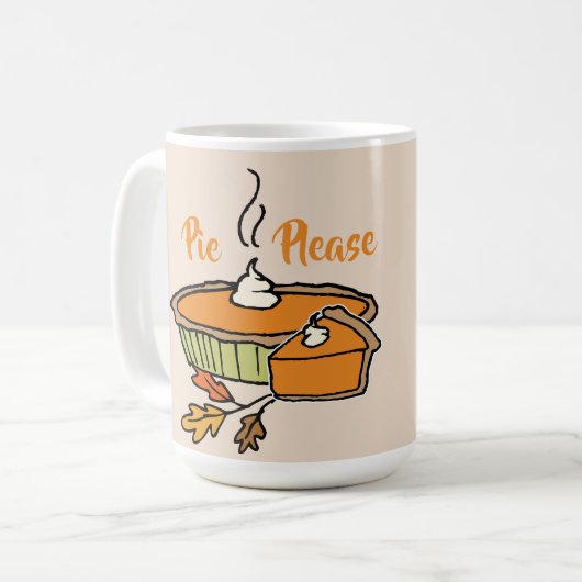 Pie Bitte Erntedank Themed Tasse Tan Hintergrund (Vorderseite Links)