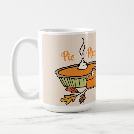 Pie Bitte Erntedank Themed Tasse Tan Hintergrund (Links)
