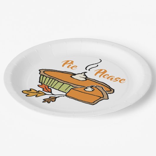 Pie bitte | Pumpkin Pie | Erntedank Holiday Pappteller (Schrägansicht)