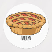 Pie-Cartoon-Abbildung Etiketten (Design 1)