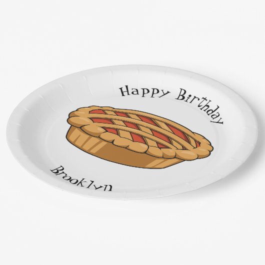 Pie-Cartoon-Abbildung Pappteller (Schrägansicht)