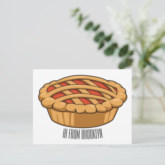 Pie-Cartoon-Abbildung Postkarte (Stehend Vorderseite)