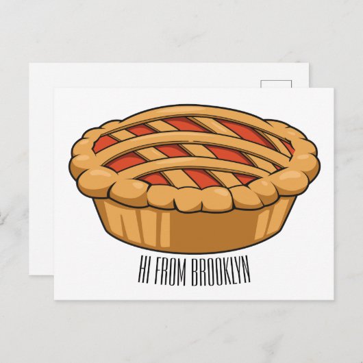 Pie-Cartoon-Abbildung Postkarte (Vorne/Hinten)